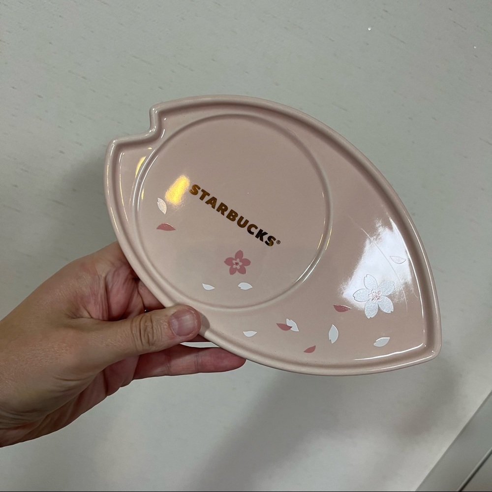 NWT Korea Starbucks Cherry Blossom Sakura Ceramic Tea Coffee Pink Coaster - Picture 1 of 6